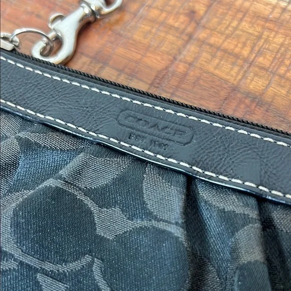 Coach Black Monogram Clutch Wristlet - Picture 3 of 9